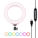 Anneau Lumineux LED 16 cm USB Pour Vlog Photo Et Vidéo RGBW Dimmable 10 Modes 8 Couleurs Avec Rotule 360° - www.yonis-shop.com