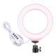 Anneau Lumineux LED Pour Vlogging Photographie Et Vidéo USB 16 Cm 3 Couleurs Intensité Réglable Tête Rotative 360° - www.yoni...