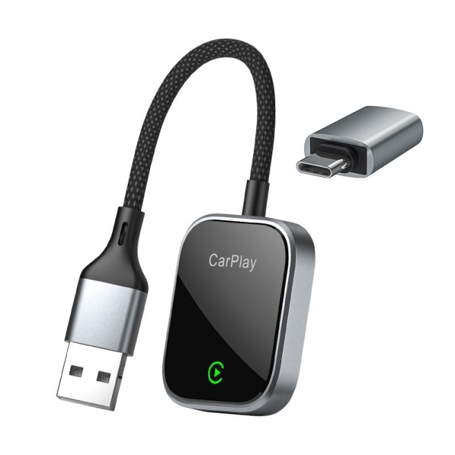 Boîtier Adaptateur CarPlay Filaire Vers Sans Fil Pour Voiture Double Interface USB USB-C Pour iPhone 6 Et Plus WiFi 5 GHz - w...
