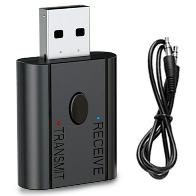 Adaptateur Bluetooth AUX Voiture Émetteur Récepteur 2 En 1 Bluetooth 5.3 Appels Mains Libres Entrée Sortie AUX - www.yonis-sh...