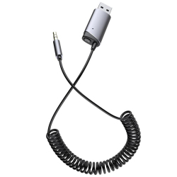 Adaptateur Bluetooth 5.0 Pour Voiture AUX 3.5 mm Avec Port TF Câble Rétractable Et Reconnexion Automatique