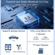 Récepteur Bluetooth 5.3 Stéréo AUX 3.5 mm Pour Voiture Appels Mains Libres Enceintes Et Casque Sans Fil Carte TF Autonomie 6 ...