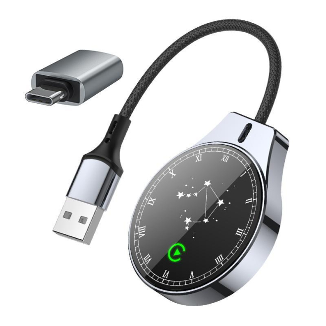 Boîtier Adaptateur CarPlay Filaire Vers Sans Fil USB Type C Pour Véhicule À CarPlay Filaire Compatible iPhone iOS 10 Et Plus ...