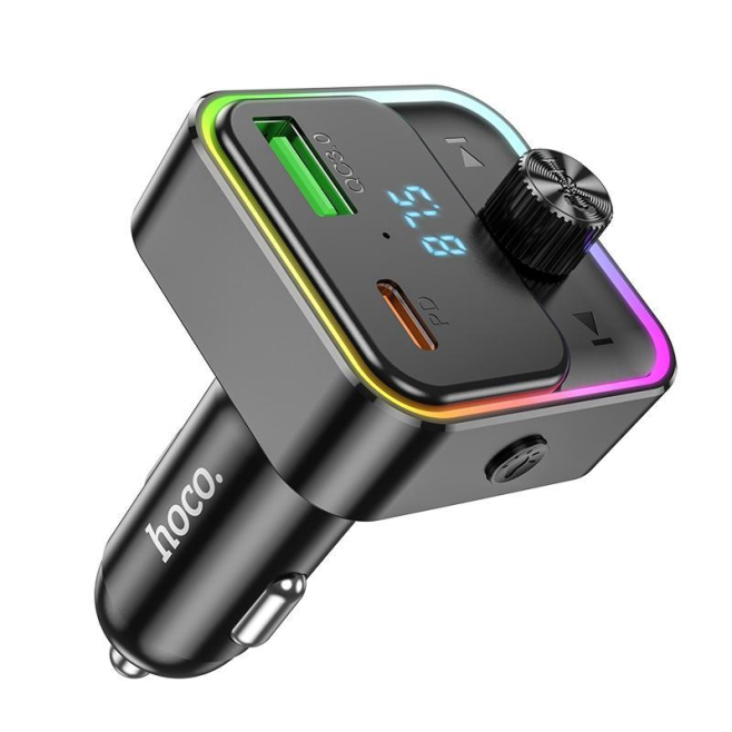 Transmetteur FM Bluetooth Pour Voiture Avec Chargeur Rapide USB C 30 W USB A 18 W Et Écran LED De Tension - www.yonis-shop.com