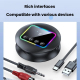Récepteur Émetteur Audio Bluetooth 5.4 Pour Autoradio Avec NFC Éclairage RGB Et Connexions AUX RCA TF - www.yonis-shop.com