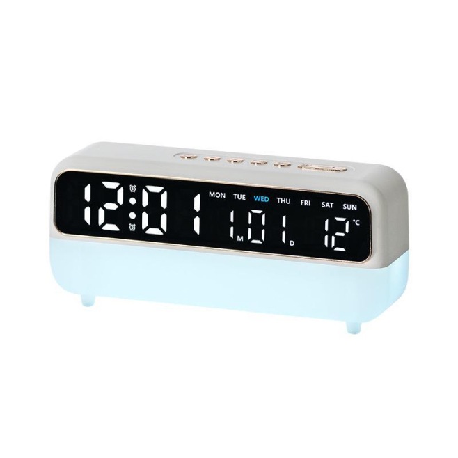 Réveil Numérique De Chevet Avec Veilleuse Réglable Double Alarme Minuteur Affichage Date Température Et Port USB - www.yonis-...