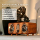Enceinte Bluetooth Vintage Style Gramophone Aspect Bois Noyer Avec Radio FM USB TF AUX Batterie Rechargeable 1800 mAh - www.y...