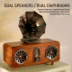 Enceinte Bluetooth Vintage Style Gramophone Aspect Bois Noyer Avec Radio FM USB TF AUX Batterie Rechargeable 1800 mAh - www.y...