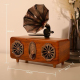 Enceinte Bluetooth Vintage Style Gramophone Aspect Bois Noyer Avec Radio FM USB TF AUX Batterie Rechargeable 1800 mAh - www.y...