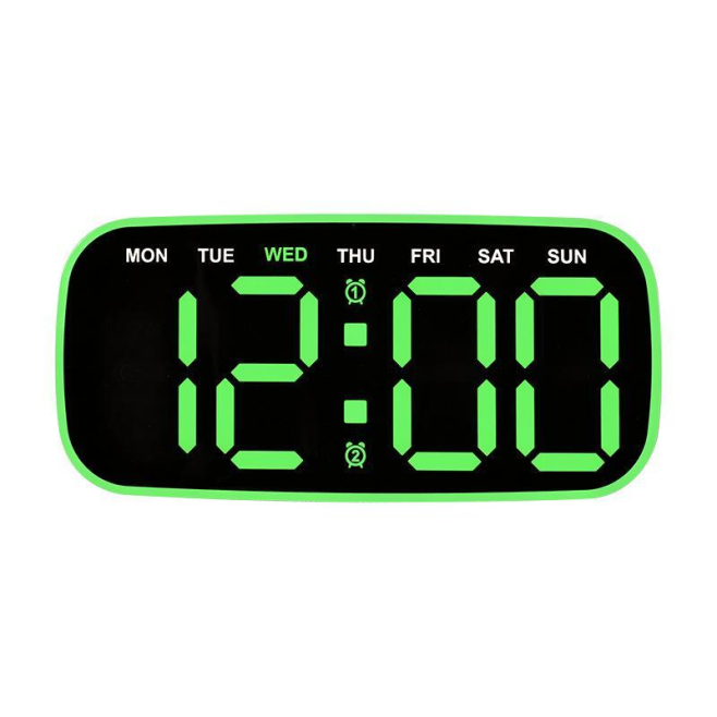 Horloge Murale Numérique Et De Bureau Silencieuse À Grand Affichage LED Date Jour Semaine Luminosité Réglable - www.yonis-sho...