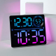 Horloge Murale Numérique LED Grand Format À Chiffres RGB Changeants Double Alarme Et Minuteur - www.yonis-shop.com
