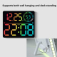 Horloge Murale Numérique LED Grand Format À Chiffres RGB Changeants Double Alarme Et Minuteur - www.yonis-shop.com