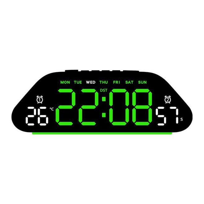 Réveil Numérique De Chevet À Grand Écran LED Avec Double Alarme Minuteur Veilleuse Et Luminosité Automatique USB - www.yonis-...