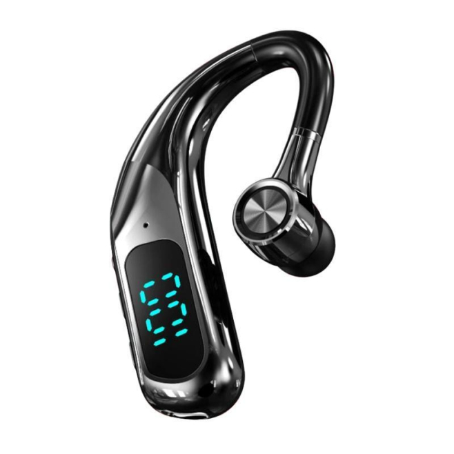 Écouteur Bluetooth Monaural À Réduction De Bruit Avec Crochet Auriculaire Écran LED Autonomie 30 Heures Étanchéité Nano Et US...