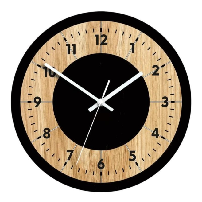 Horloge Murale Ronde En Bois 3D Décorative 30 Cm Silencieuse À Lecture Analogique Et Numérique Pour Salon Chambre Ou Bureau -...