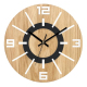 Horloge Murale Ronde En Bois 3D Décorative 30 Cm Silencieuse À Lecture Analogique Et Numérique Pour Salon Chambre Ou Bureau -...