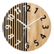Horloge Murale Ronde En Bois 3D Décorative 30 Cm Silencieuse À Lecture Analogique Et Numérique Pour Salon Chambre Ou Bureau -...