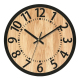 Horloge Murale Ronde En Bois 3D Décorative 30 Cm Silencieuse À Lecture Analogique Et Numérique Pour Salon Chambre Ou Bureau -...