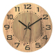 Horloge Murale Ronde En Bois 3D Décorative 30 Cm Silencieuse À Lecture Analogique Et Numérique Pour Salon Chambre Ou Bureau -...