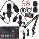 Kit Podcast À Deux Microphones Condensateurs Avec Carte Son Live 7 Modes 16 Effets Et Bras Articulés - www.yonis-shop.com