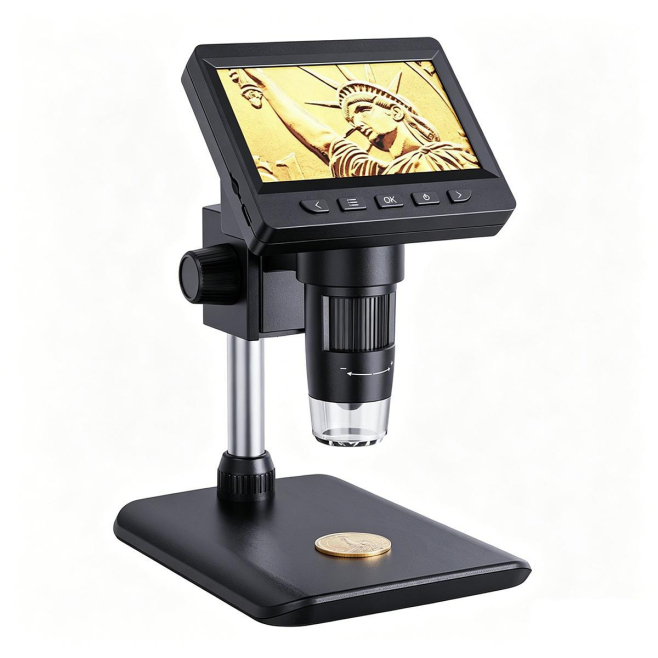Microscope Numérique De Bureau Pour Inspection Et Observation Écran IPS 4.3 Pouces 2 MP Grossissement 50 À 1000 Fois - www.yo...