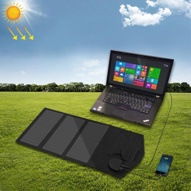 Panneau Solaire Pliable Étanche 21 W Pour Recharge En Extérieur Avec Régulateur De Tension Sorties 18 V Et USB - www.yonis-sh...