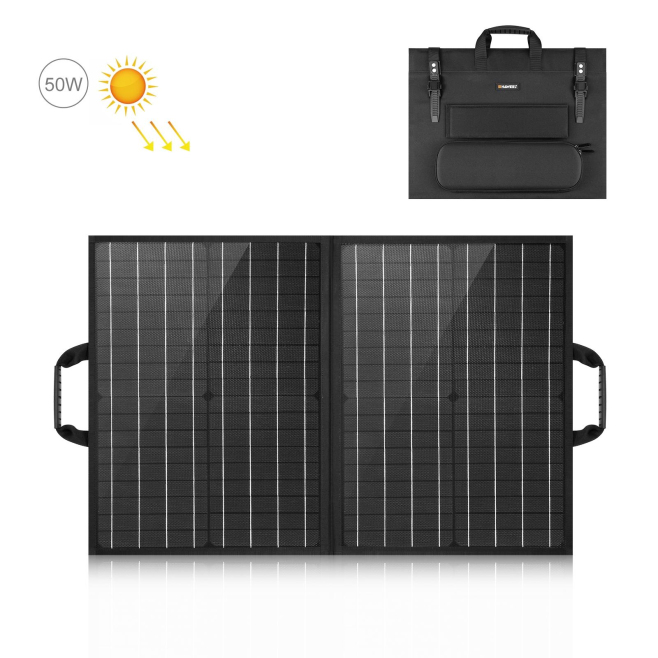 Panneau Solaire Pliable 50 W À Cellules Monocristallines Pour Recharge Nomade USB C PD QC - www.yonis-shop.com