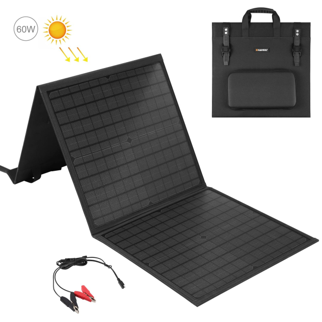 Panneau Solaire Pliable 60 W Pour Recharger Vos Appareils Cellules Monocristallines USB C PD - www.yonis-shop.com