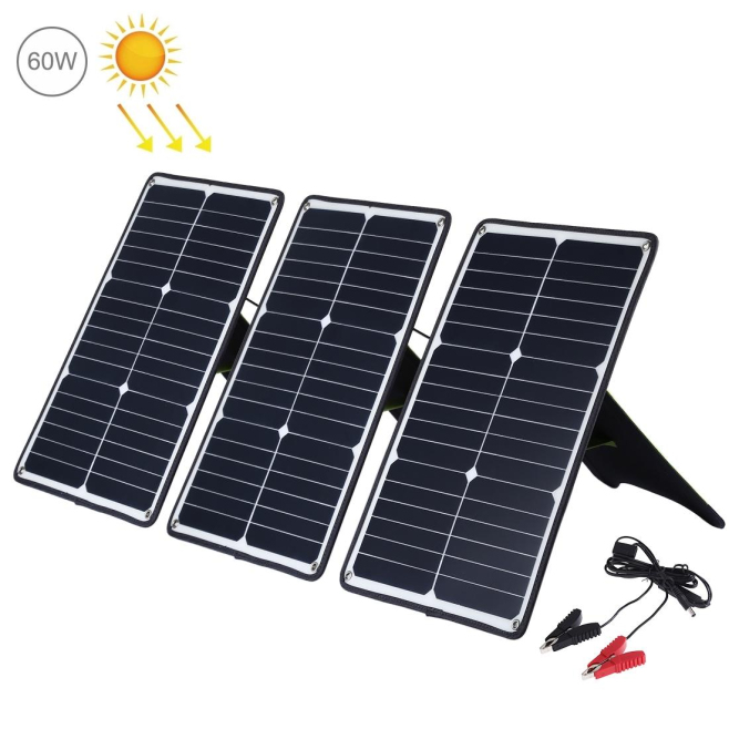 Kit De 3 Panneaux Solaires Monocristallins 20 W Pour Batteries Auto Moto Bateau Avec USB QC3.0 Et Pinces Crocodile - www.yoni...