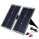 Panneaux Solaires Monocristallins 2 x 20 W Pour Batterie Avec USB QC3.0 AFC Et Pinces Crocodile - www.yonis-shop.com