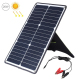 Panneau Solaire Portable 20 W Monocristallin Pour Recharger Batteries Auto Moto Et Bateau Avec USB Et Pince Crocodile - www.y...