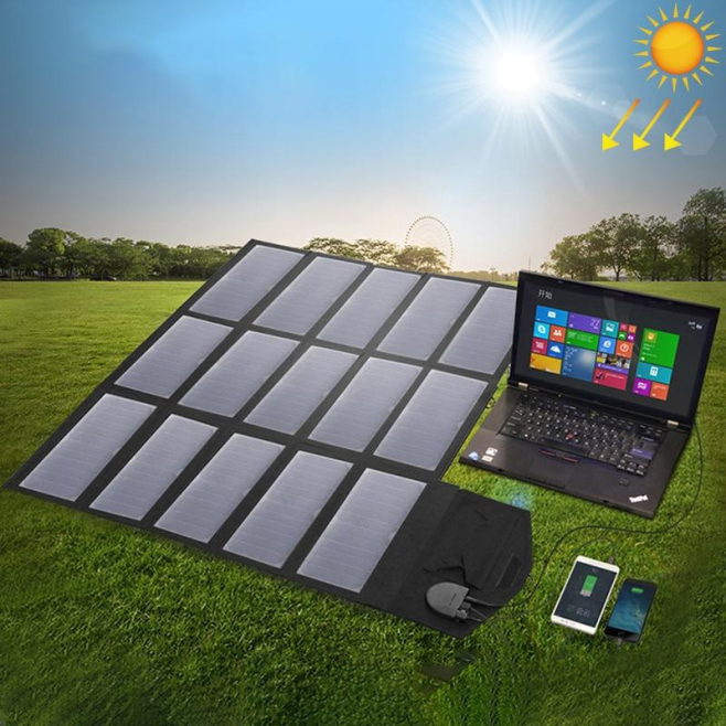 Panneau Solaire Portable Pliable 100W Pour Recharge Extérieure USB Et DC 18V Résistant En Toile Polyester - www.yonis-shop.com