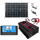 Kit Solaire 12V Avec Onduleur 300W Contrôleur 30A Et Panneau 18W Sortie 110/220V - www.yonis-shop.com