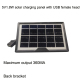 Panneau Solaire USB Monocristallin 5V Pour Lampes Et Appareils Rechargeables Sortie USB Femelle 15cm Sans Batterie 360mA - ww...