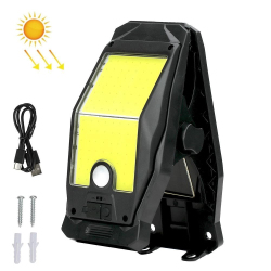 Applique Murale Solaire Extérieure COB Pour Jardin Et Clôture Avec Détecteur De Mouvement 3 Modes Sans Fil - www.yonis-shop.com