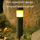 Lampe Solaire LED Cylindrique Pour Jardin Et Pelouse Lumière Blanche IP65 Allumage Automatique Autonomie 8 À 10 Heures - www....