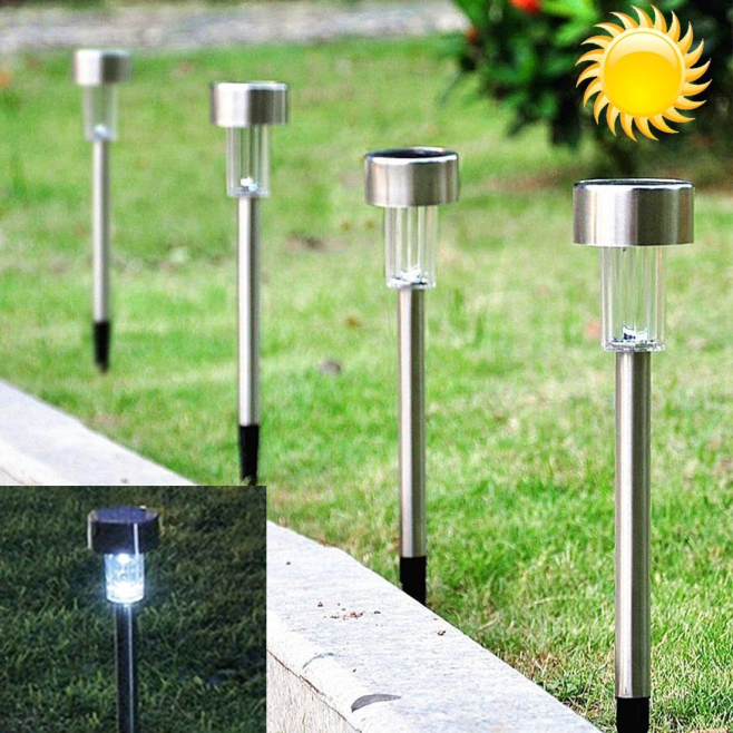 Lampe Solaire De Jardin Extérieur Sans Fil À Lumière Blanche Installation Facile Hauteur 38 Cm - www.yonis-shop.com