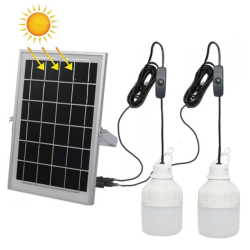 Lampe Solaire LED Extérieure 6 W Blanche Étanche IP44 Avec Panneau 6 V Autonomie 8 À 10 Heures Câble 10 m