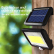 Lampe Solaire Murale Extérieure COB À Détecteur De Mouvement Avec Panneau Séparé IP65 Autonomie De Plus De 10 Heures - www.yo...