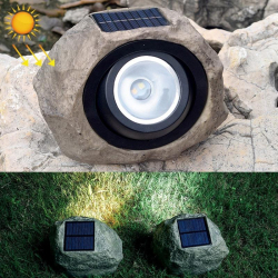 Projecteur Solaire LED Effet Pierre Pour Jardin Étanche IP65 À Allumage Automatique 8 Heures