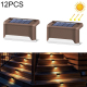 Lampes Solaires LED Pour Escaliers Extérieurs 12 Pièces Étanches IP65 Blanc Chaud Marron Allumage Automatique 8 À 10 Heures -...