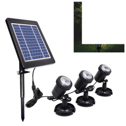 Projecteur Solaire 3 Têtes Pour Jardin Et Piscine Lumière Chaude Étanchéité IP68 Éclairage Jusqu’à 20 Heures