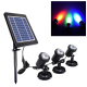 Projecteur Solaire Pour Jardin Et Piscine À 3 Têtes LED RGB Étanche IP68 Autonomie Jusqu’à 20 Heures