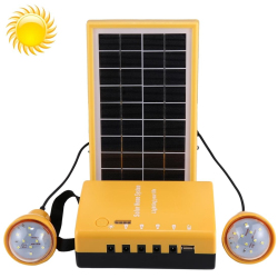 Kit Solaire Portable Rechargeable Pour Éclairage LED Et Recharge Avec Ampoules Batterie Intégrée Et Support TF