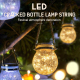Lampe Bouteille Solaire Suspendue En Verre Pour Jardin IP55 20 LED Blanc Chaud Allumage Automatique Autonomie 6 À 8 Heures - ...