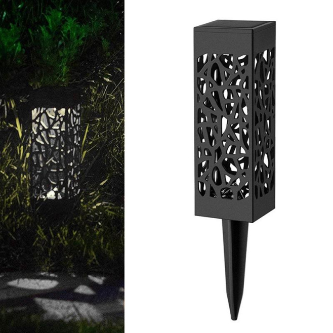 Lampe Solaire De Jardin Extérieur À Motif Ajouré Blanc Chaud IP55 Dimensions 2.32 X 2.32 X 11 Pouces - www.yonis-shop.com