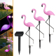 Lampes Solaires De Jardin Flamants Roses LED Lot De 3 Étanches IP45 Autonomie 24 H Sans Câblage