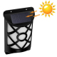 Lampe Murale Solaire Effet Flamme Pour Jardin 66 LED Ambre Batterie Lithium 2000 mAh Éclairage 8 H