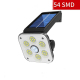 Applique Murale Solaire Extérieure 54 LED Avec Détecteur De Mouvement IP65 3 Modes Pour Jardin - www.yonis-shop.com