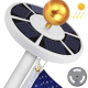 Lampe Solaire LED Pour Mât De Drapeau 111 LED Autonomie 8 À 10 Heures Batterie 2200 mAh Résistante À L’Eau